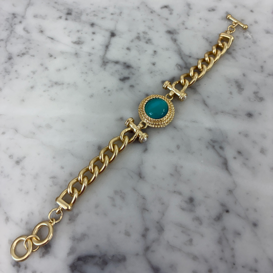 Chunky Bracelet Blue Pendant