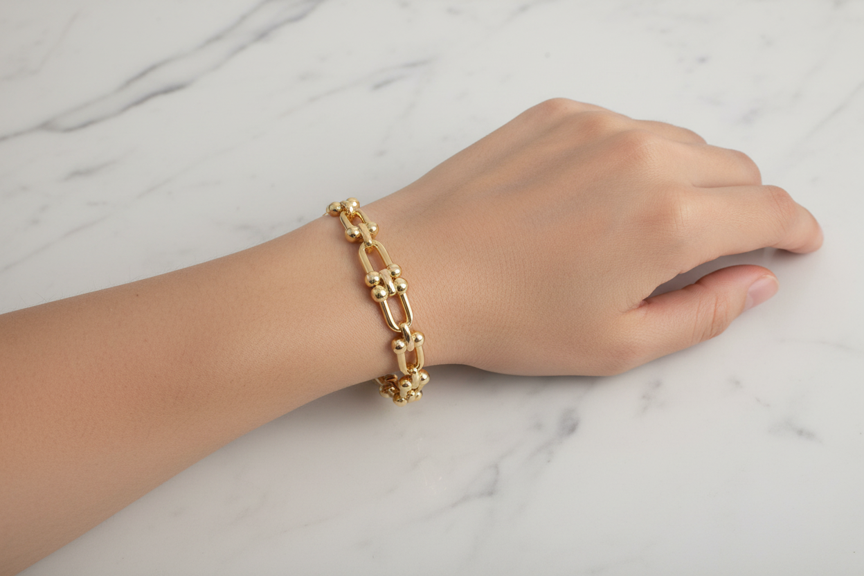 Gold Hardware Link Bangle