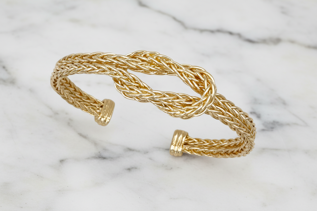 Gold Knot Ponytail Bangle