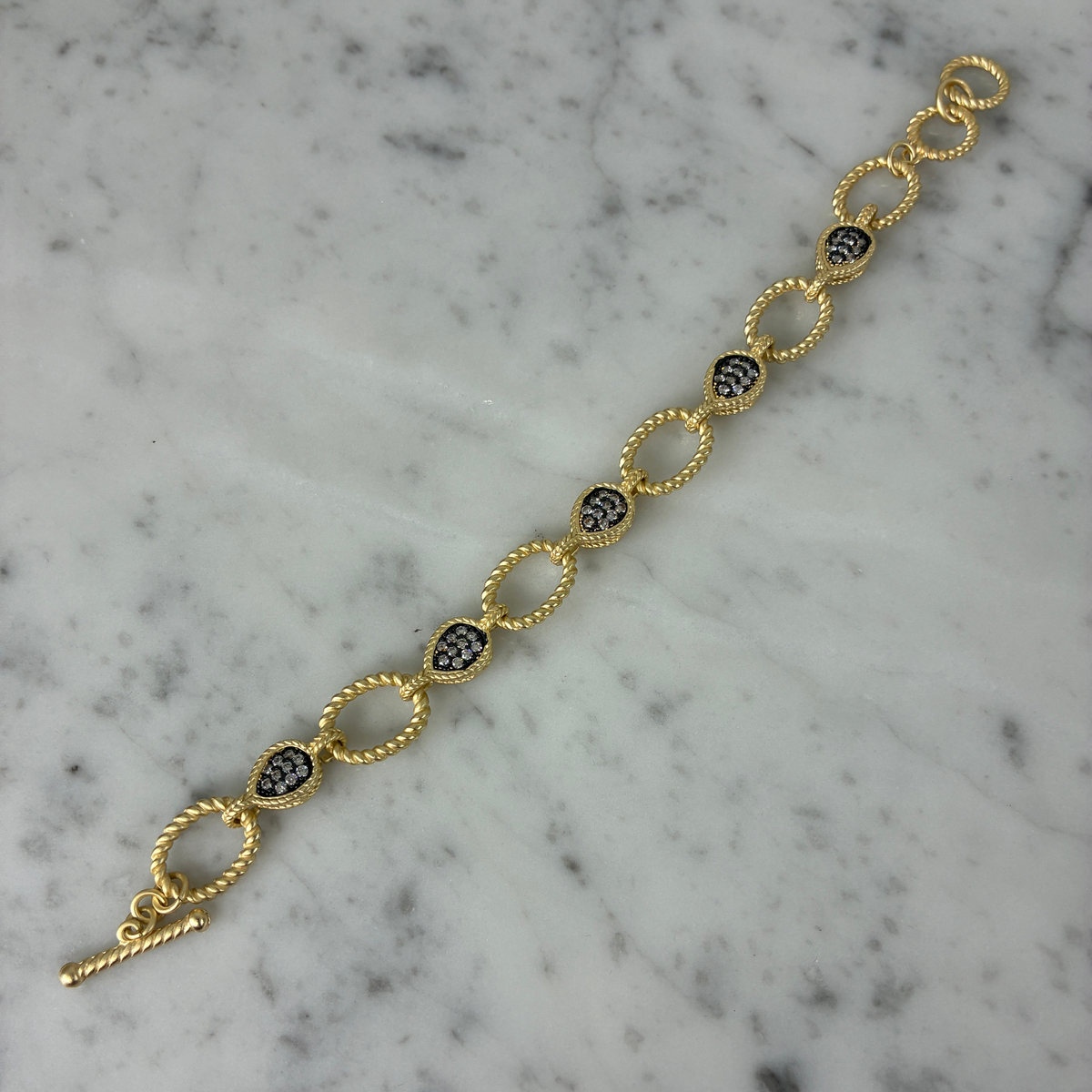 Link Bracelet w/ Pear CZs