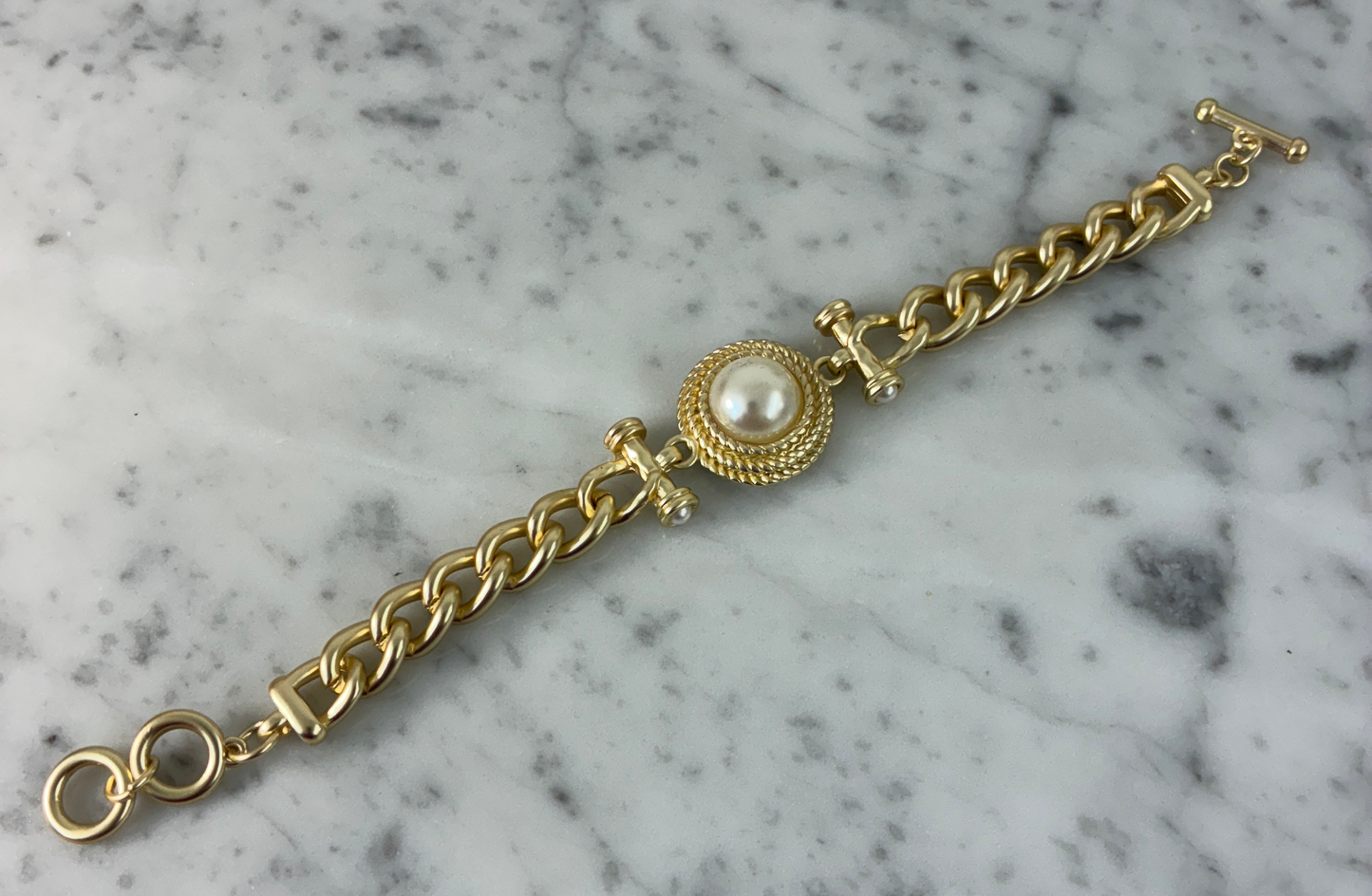 Matte Gold Pearl Bracelet