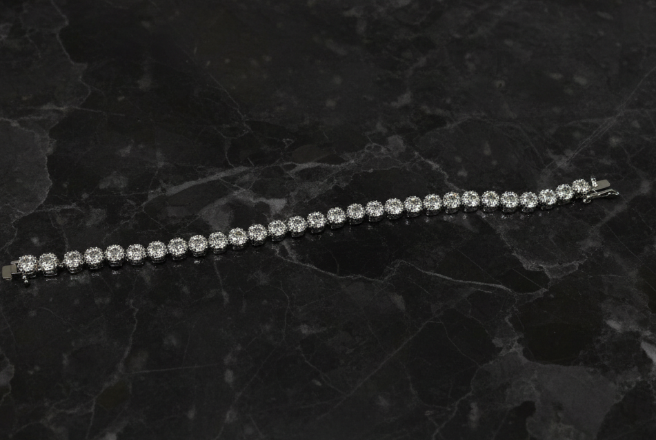 Silver CZ Bracelet 3mm