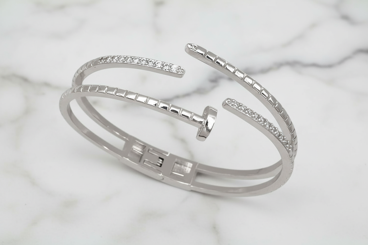 Pave Dual Nail Bangle
