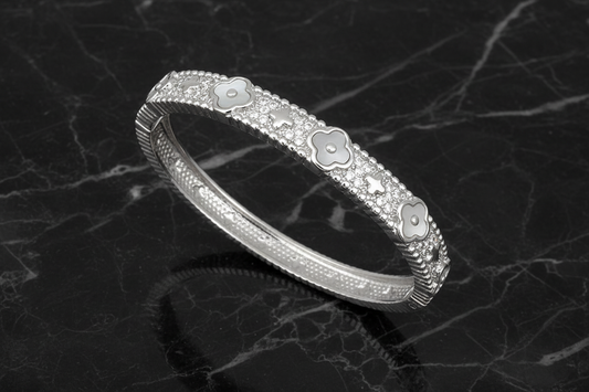 Pave MOP Clover Bangle
