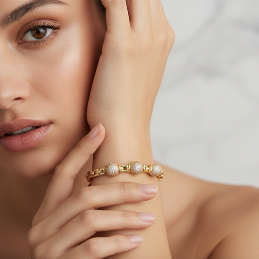 Triple Cabach Pave Bangle
