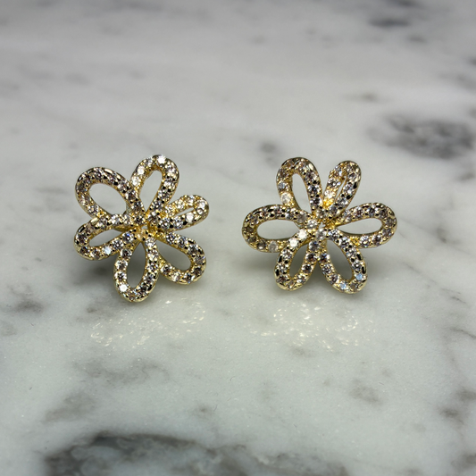 Free Form Flower Post Earring
