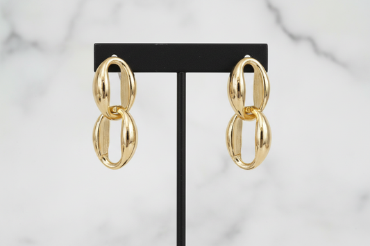 Gold Dangle Link Earring