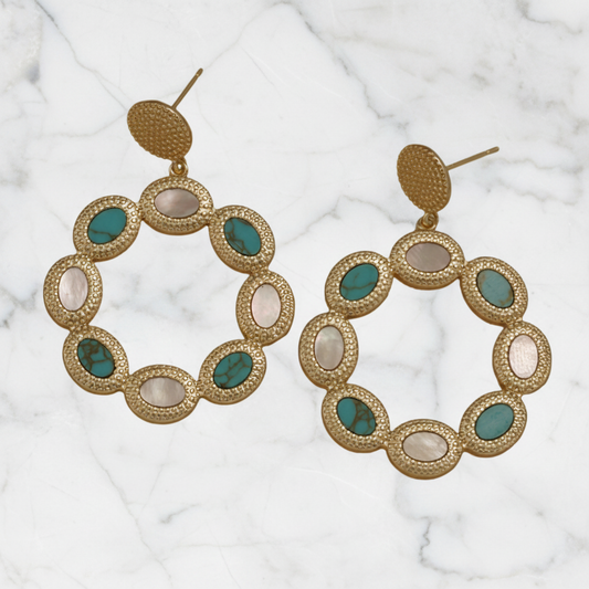 Matte Gold Circle Dangle Earring