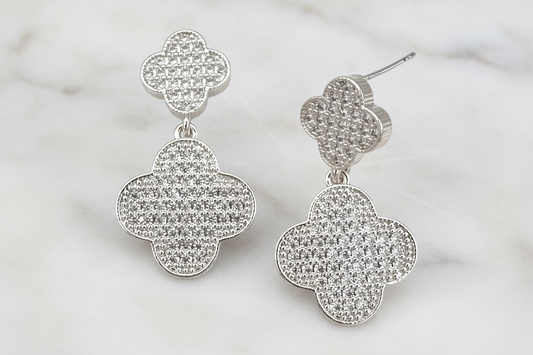 Pave Clover 1.25" Earring