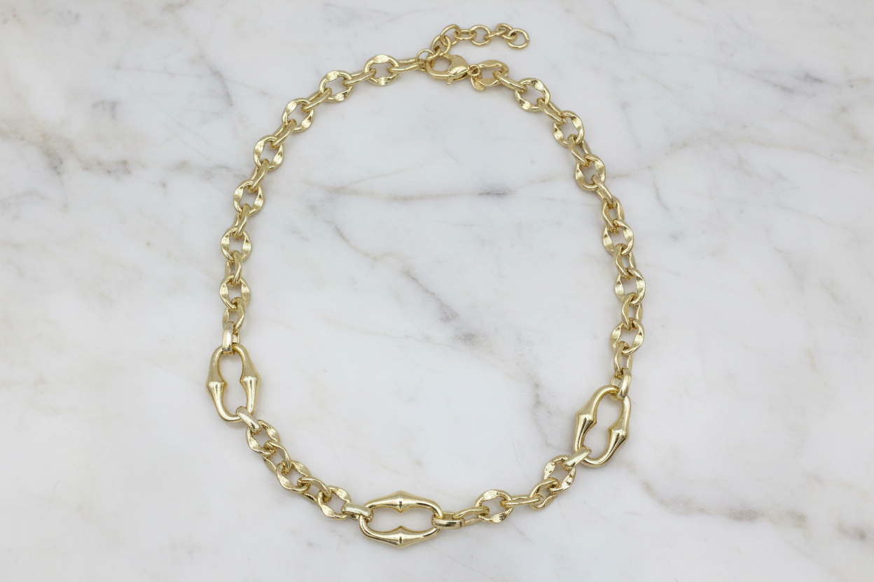 Gold 3-Large Link Necklace