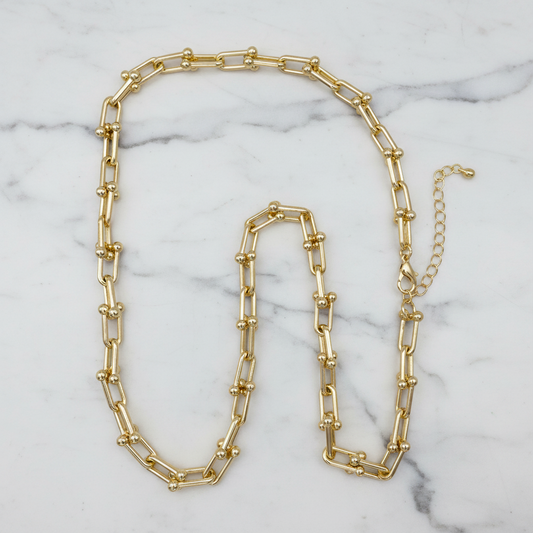 Gold Link Necklace - 24"