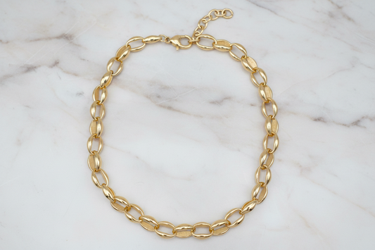 Gold Oval Links Necklace
