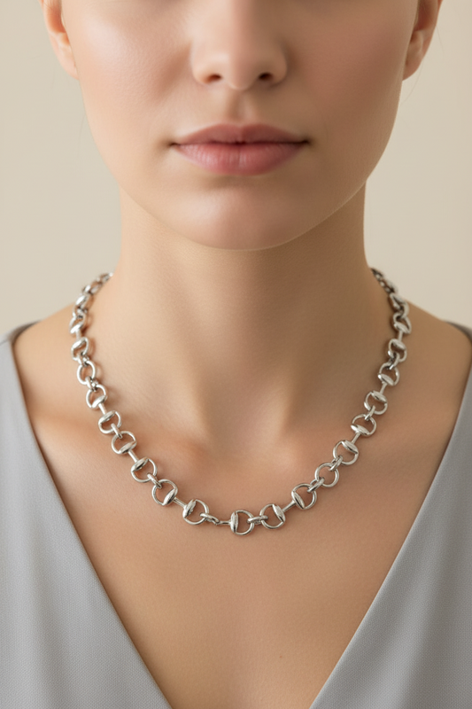 Silver Links Polo Necklace