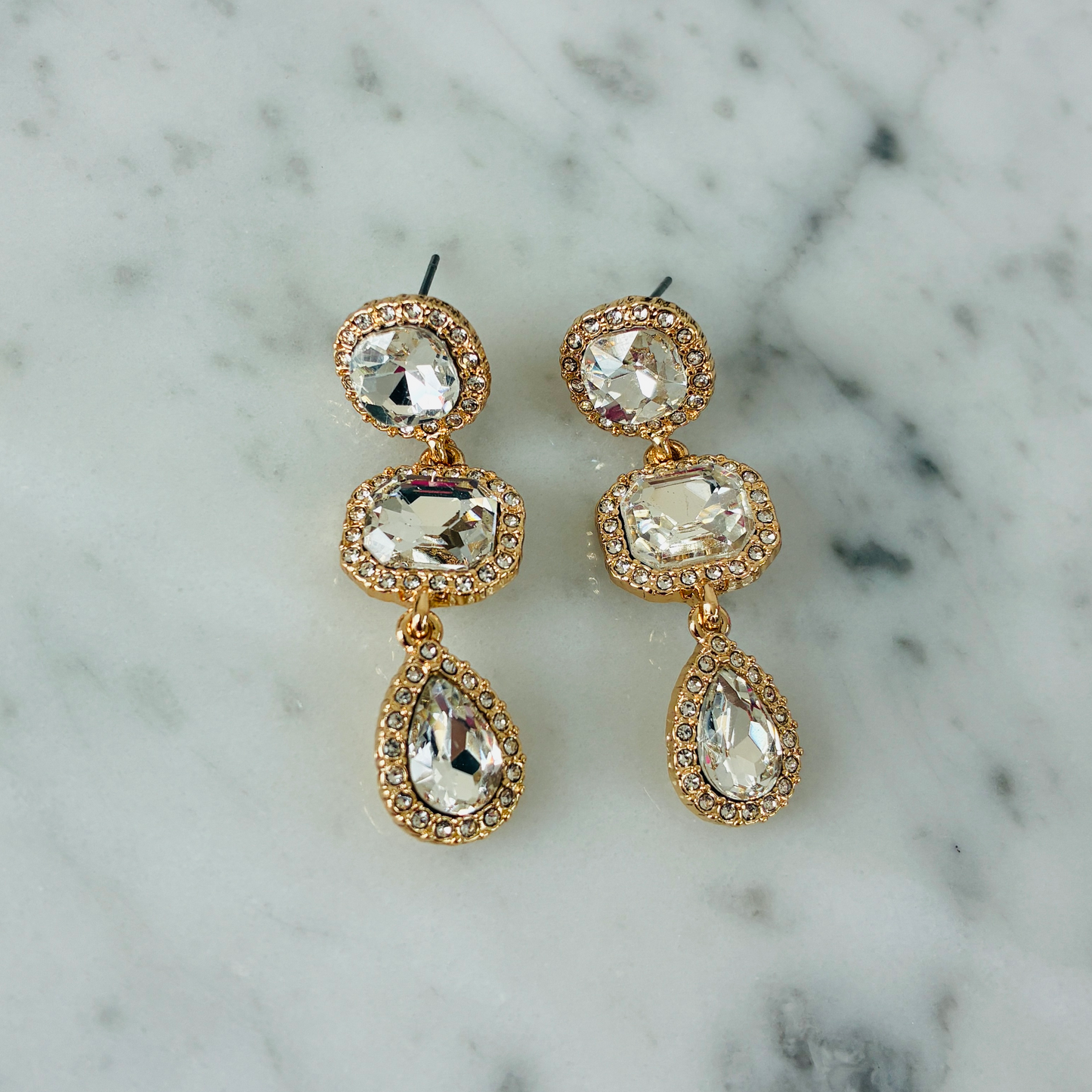 3-Stone Dangle Earring