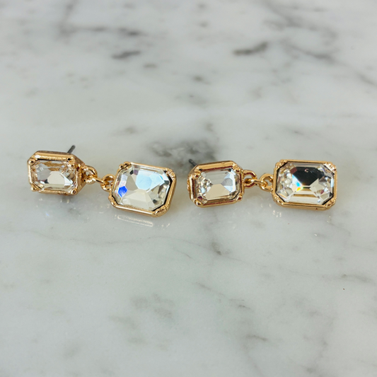 Emerald Cut Dangle Earring