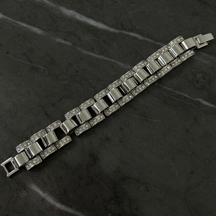 Chunky CZ Watch Link Bracelet