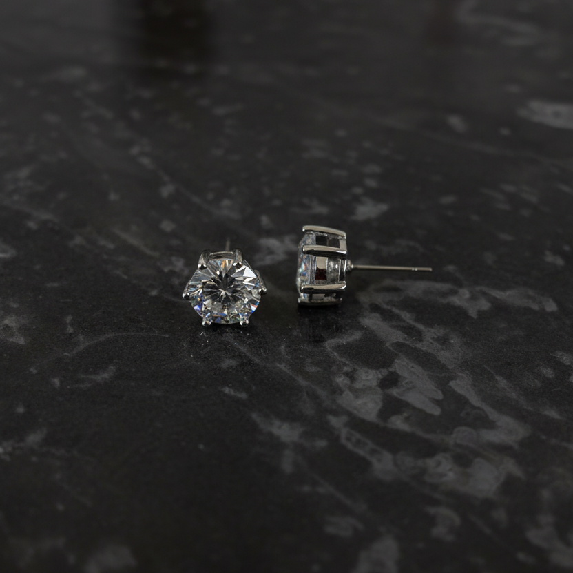 10mm Round CZ Stud Earring