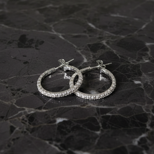 20mm Crystal Hoop Earring