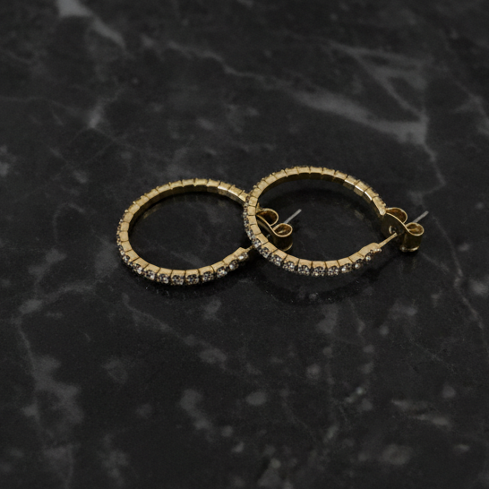 20mm Crystal Hoop Earring