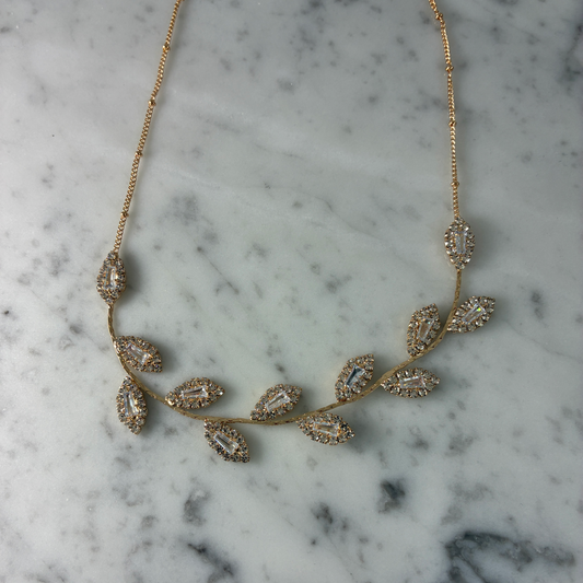 CZ Leaf Necklace