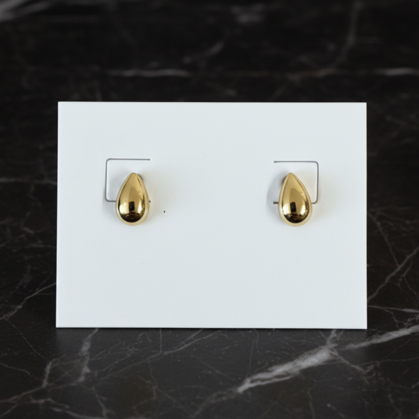 Tiny Gold Raindrop Earring