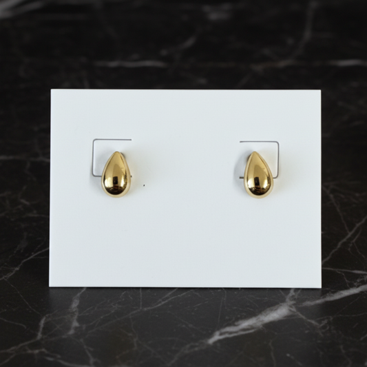 Tiny Gold Raindrop Earring