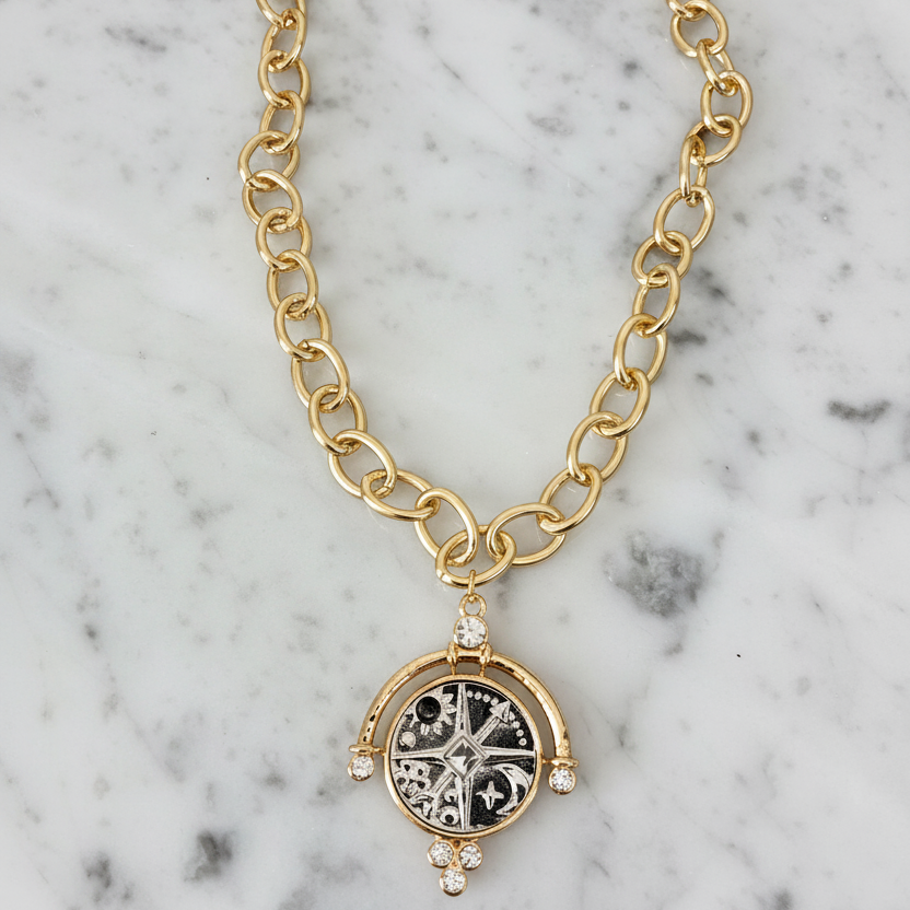 Compass Medallion Necklace