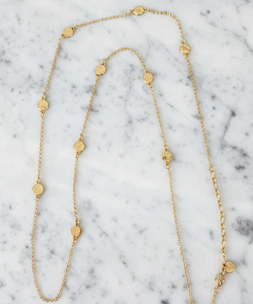 Small Hammered Disk Necklace