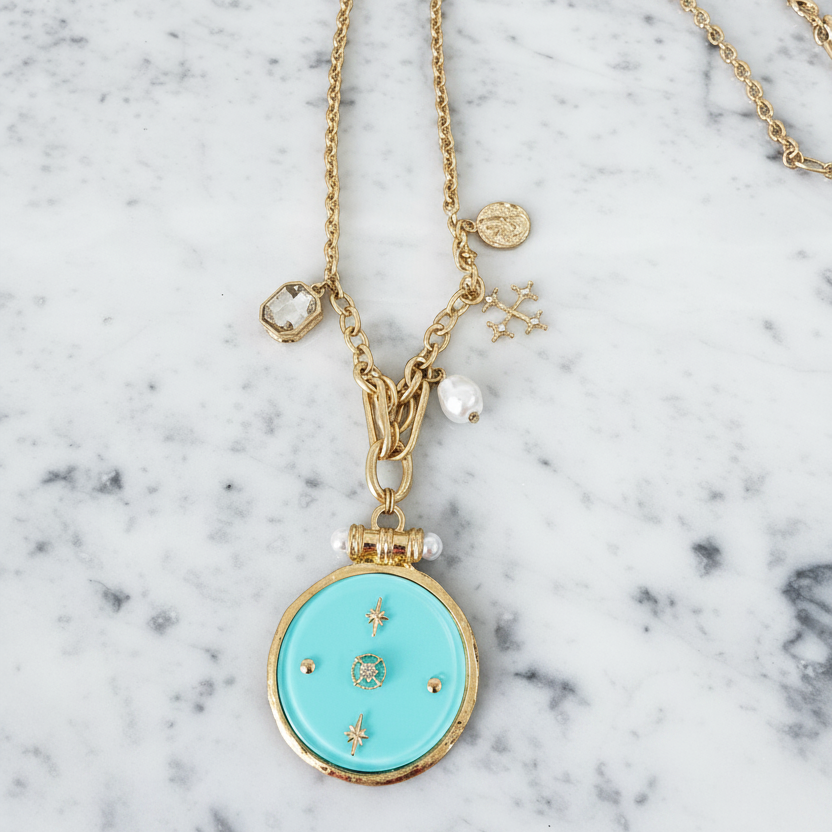 Celestial Medallion Necklace - 36"
