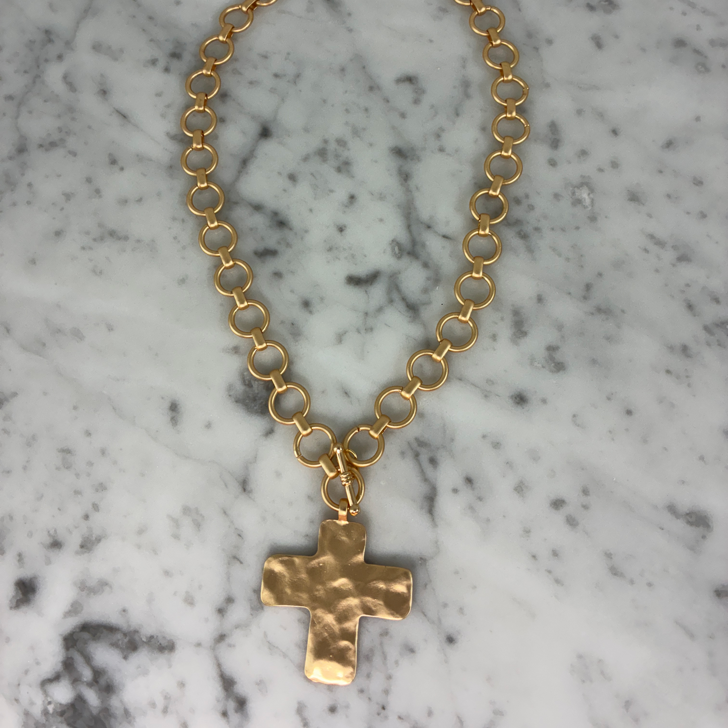 Lg Cross w/Toggle Necklace